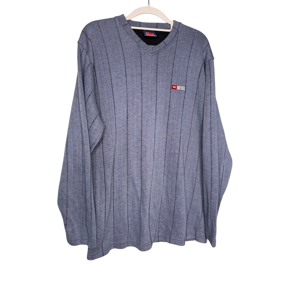 Vintage 90s retro Diesel blue crewneck sweater polyester academia‎